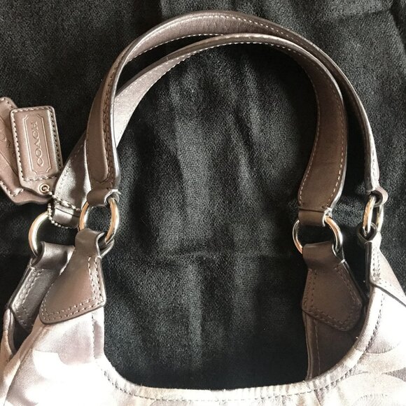 Coach Beige Gold Handbag Hobo Purse - Picture 4 of 12